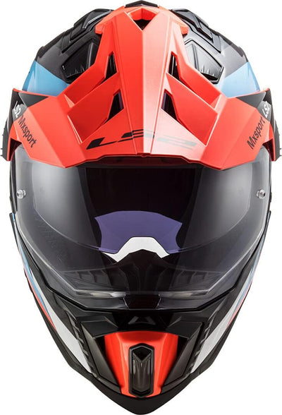 LS2 407016126L Motocross-Helm MX701 C Explorer Frontier, Unisex, Blau/Orange, L