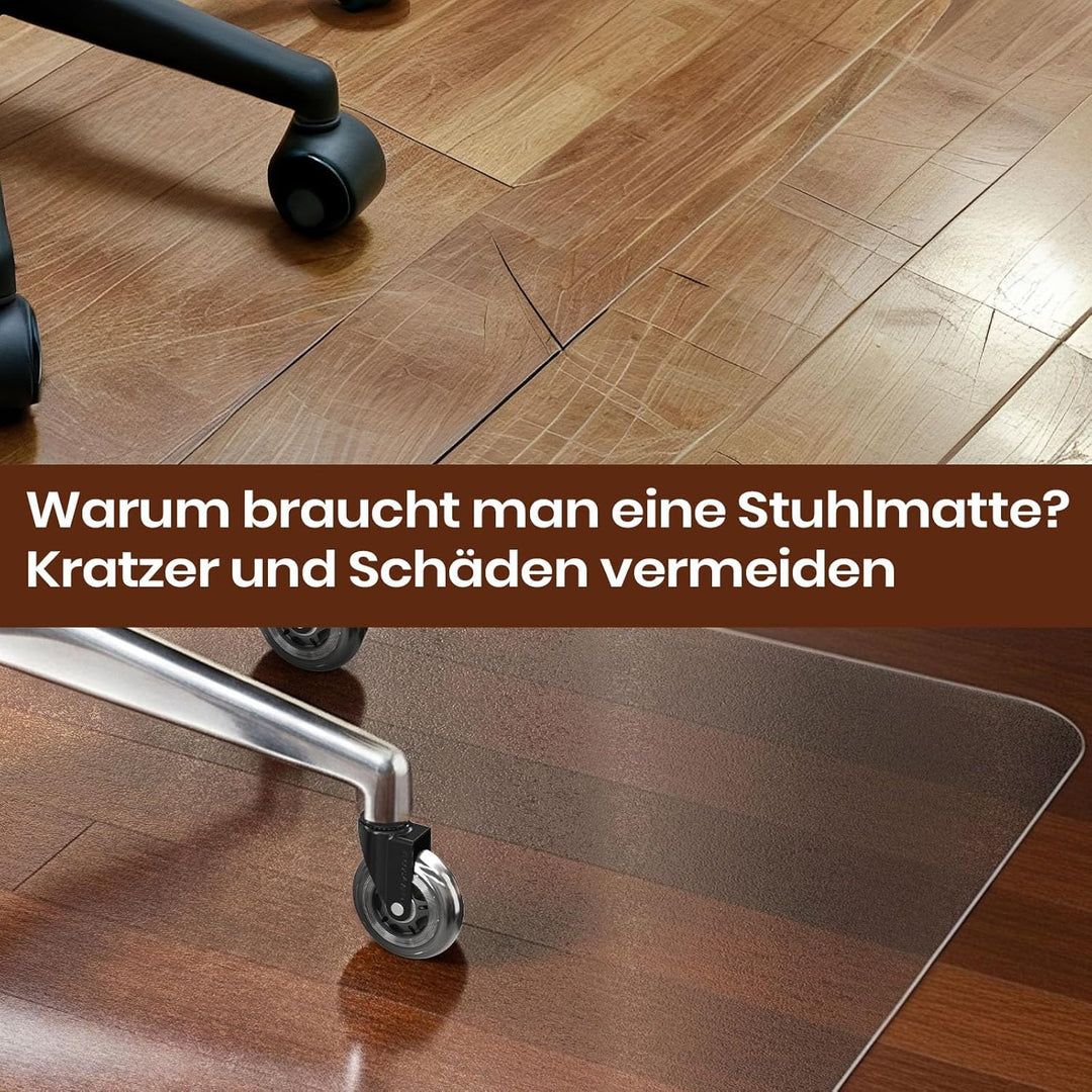 COSYLAND Bodenschutzmatte Bürostuhl transparent – Bürostuhl Unterlage & Schreibtischstuhl Unterlage