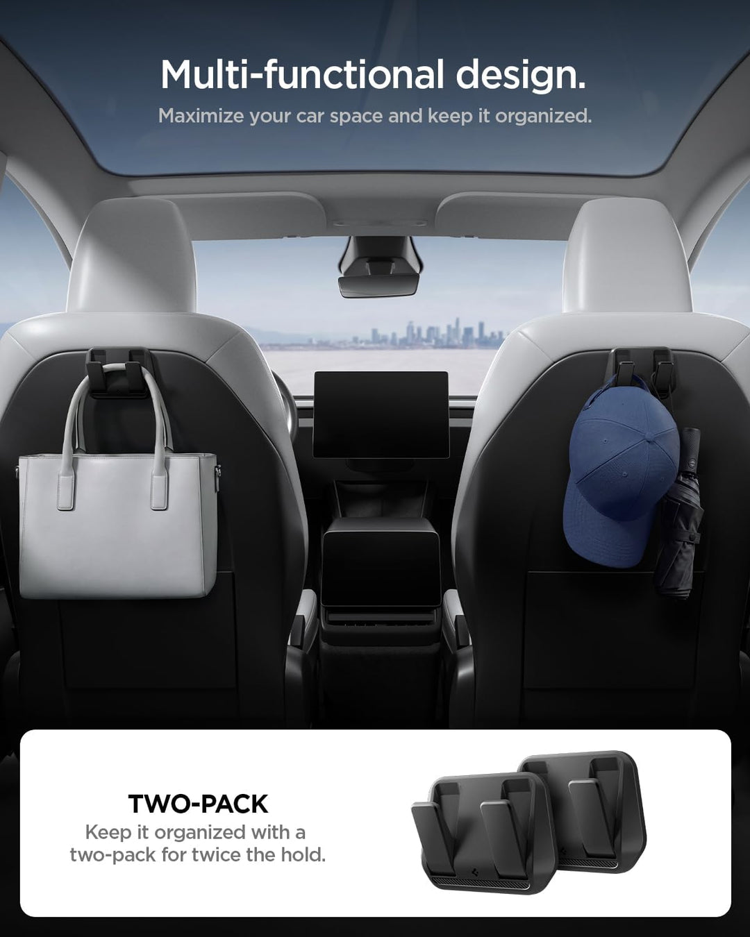 Spigen Autositzhaken [2er-Pack] für Tesla Model Y Juniper 2025 2026 & Model 3 Highland 2024-2026 (Nu