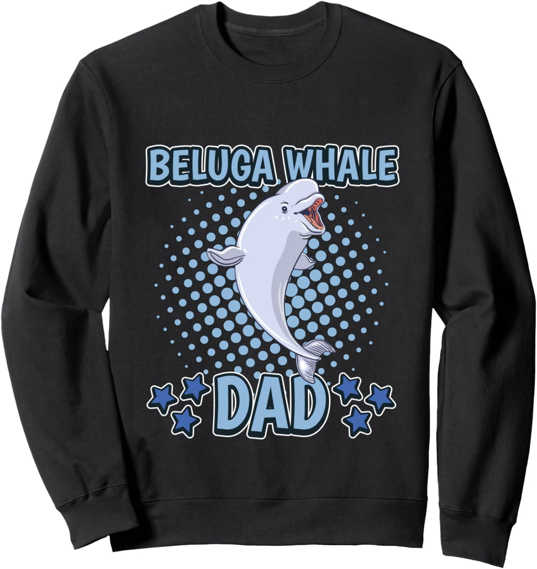 Herren Beluga Whale Dad Papa Vatertag Beluga Wal Sweatshirt