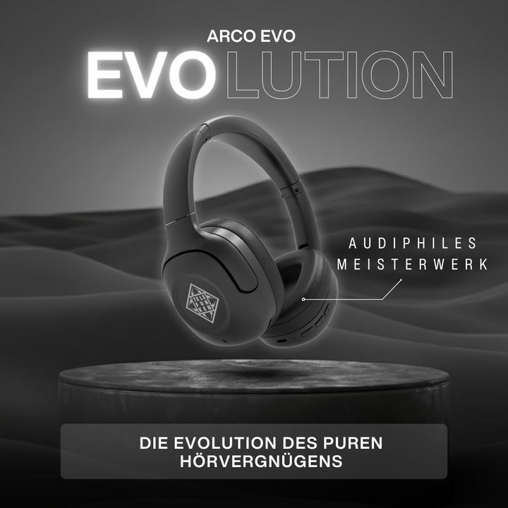 TELEFUNKEN Arco Evo Over Ear Kopfhörer Bluetooth, Aktive Geräuchunterdrückung, ANC & Transparenzmodu