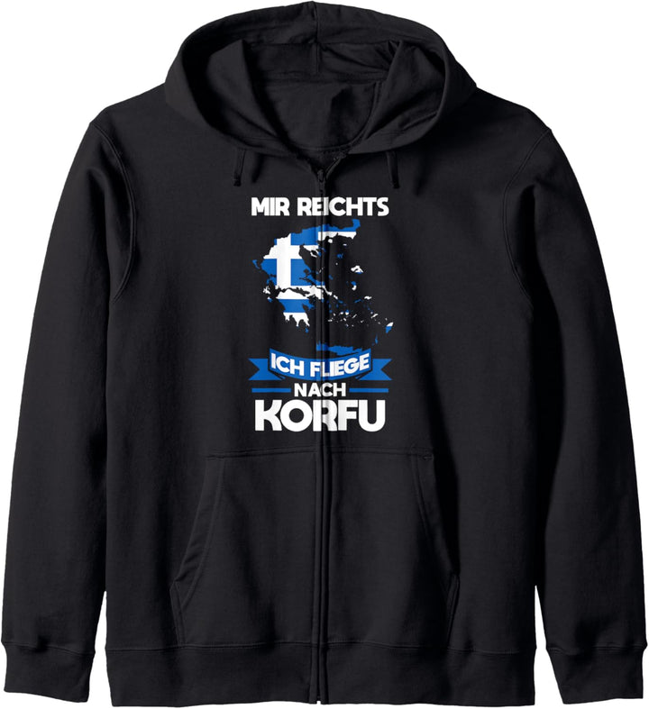 Korfu Griechenland Griechische Flagge Kapuzenjacke