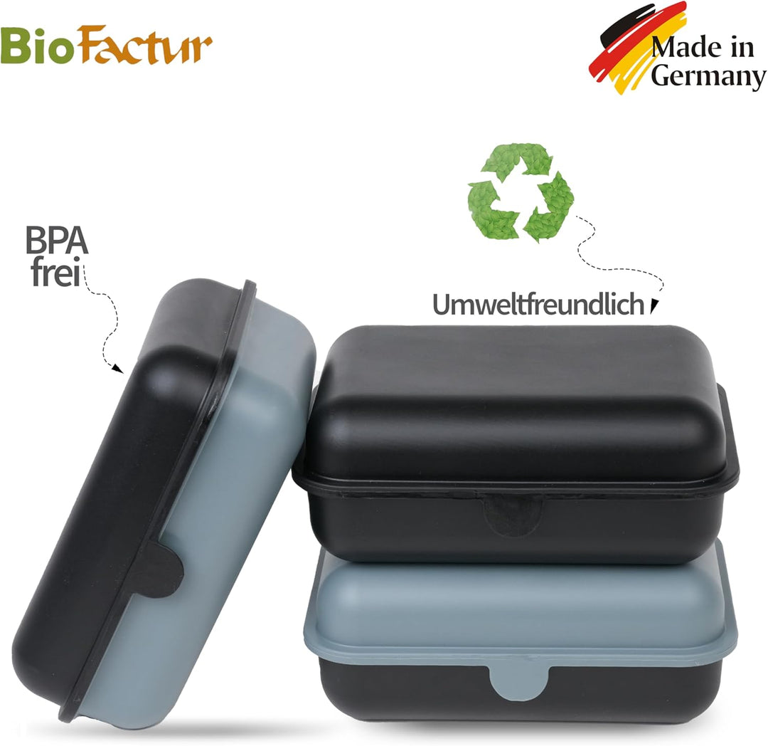 BioFactur Brotdose Erwachsene,Kinder | 3er Jausenbox Kinder | BPA Frei Vesperbox | Butterbrotdose Sp