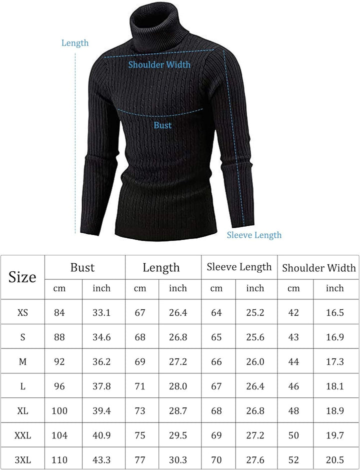 AIDEAONE Rollkragenpullover Herren Stehkragenpullover Winter Pullover Rollkragenstrickpullover Rollk