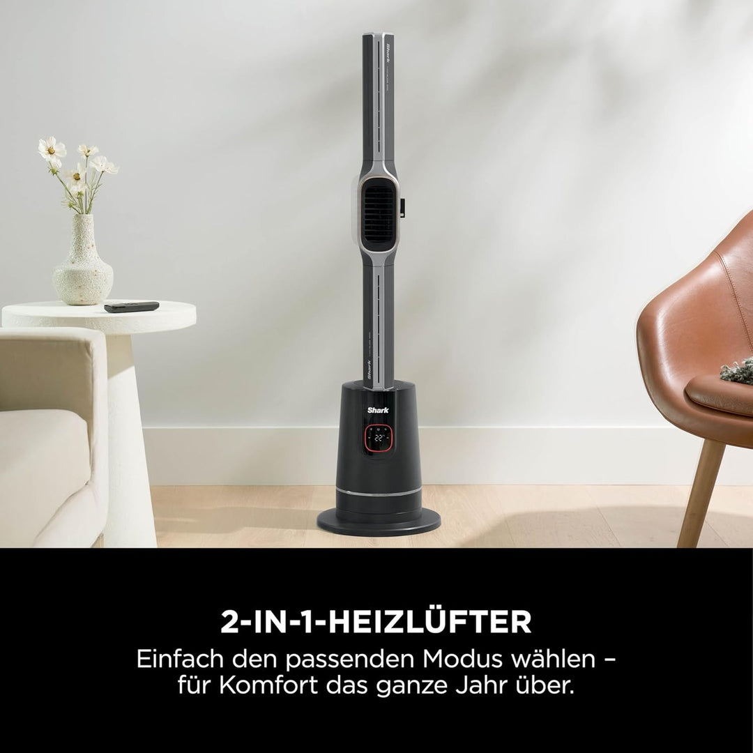 Shark TurboBlade Cool + Heat 2-in-1 Ventilator & Heizlüfter mit Thermo IQ, Fernbedienung & Oszillati