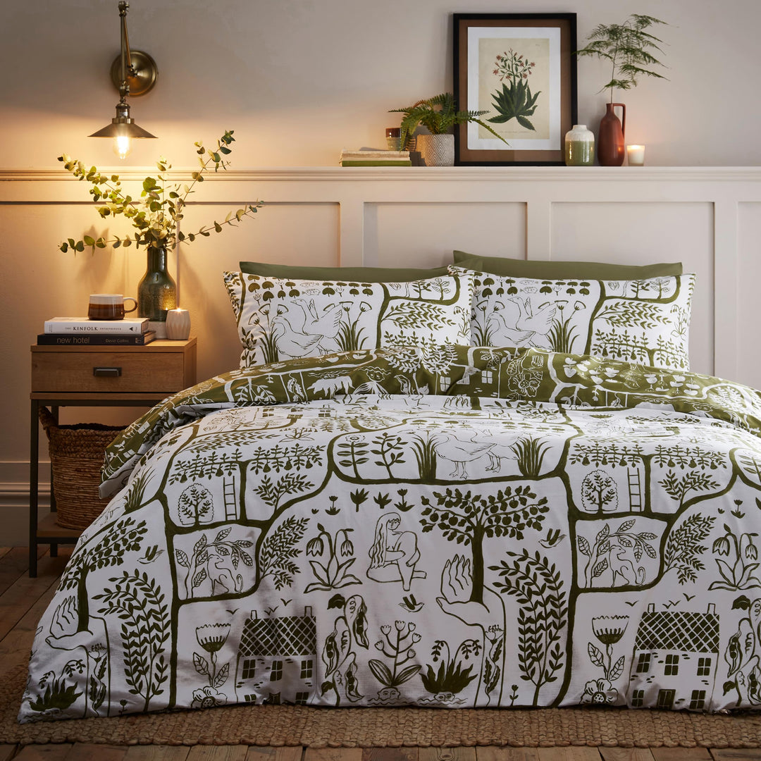 furn. Frida Bettbezug-Set Doppelbett Moos, Doppelbett Moos
