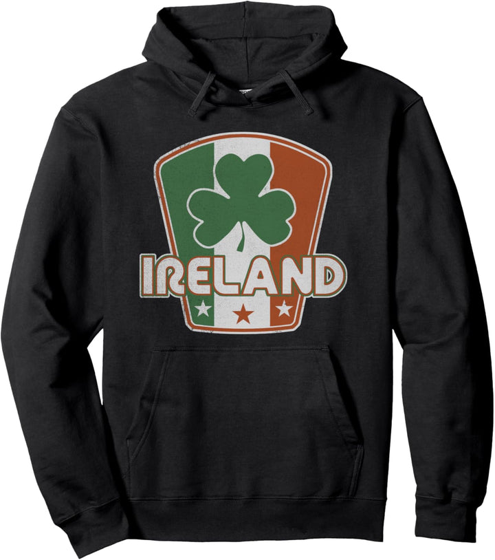 Ireland Shamrock Flag Pullover Hoodie