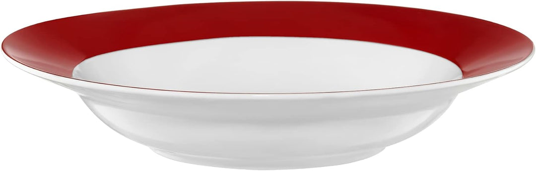 AMBITION Tafelservice rot weiss Aura Red Geschirrset für 6 Personen 18-teilig Porzellan Teller Spülm