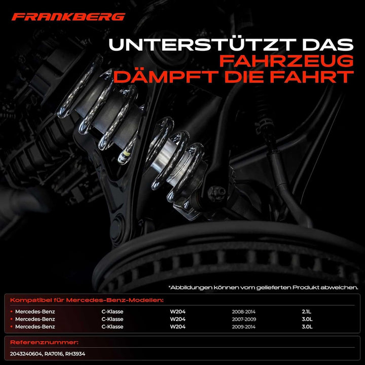 4x Federn Fahrwerksfeder Vorne Hinten Kompatibel mit C-Klasse W204 C250 CDI C320 CDI Stufenheck 2007