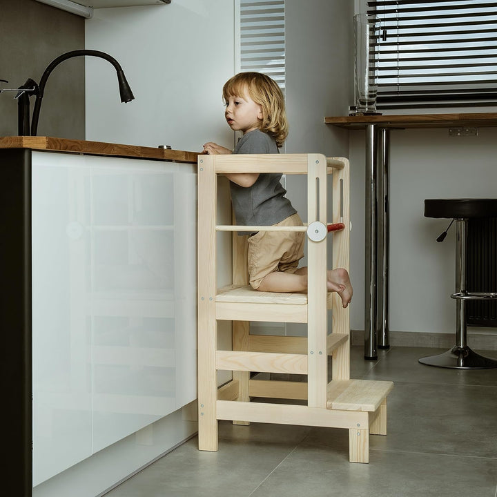 Love For Sleep Lernturm für Kinder Montessori - ab 1 Jahr Höhenverstellbar - Learning Tower aus Holz