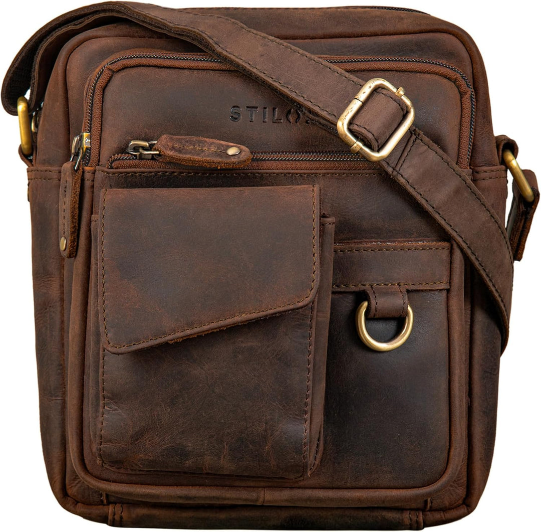 STILORD Ryan Crossbody Tasche Herren Leder Kleine Herrentasche zum Umhängen Vintage Ledertasche 9,7