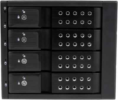 StarTech.com 4-fach 3,5 Zoll trägerloser SATA Festplatten Aluminium Wechselrahmen/Backplane, 4 Bay 3