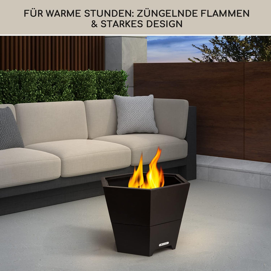Blumfeldt Feuerschale Mit Grillrost - Outdoor Stahl-Feuerschale Gross für Balkon & Camping, Mobile 6