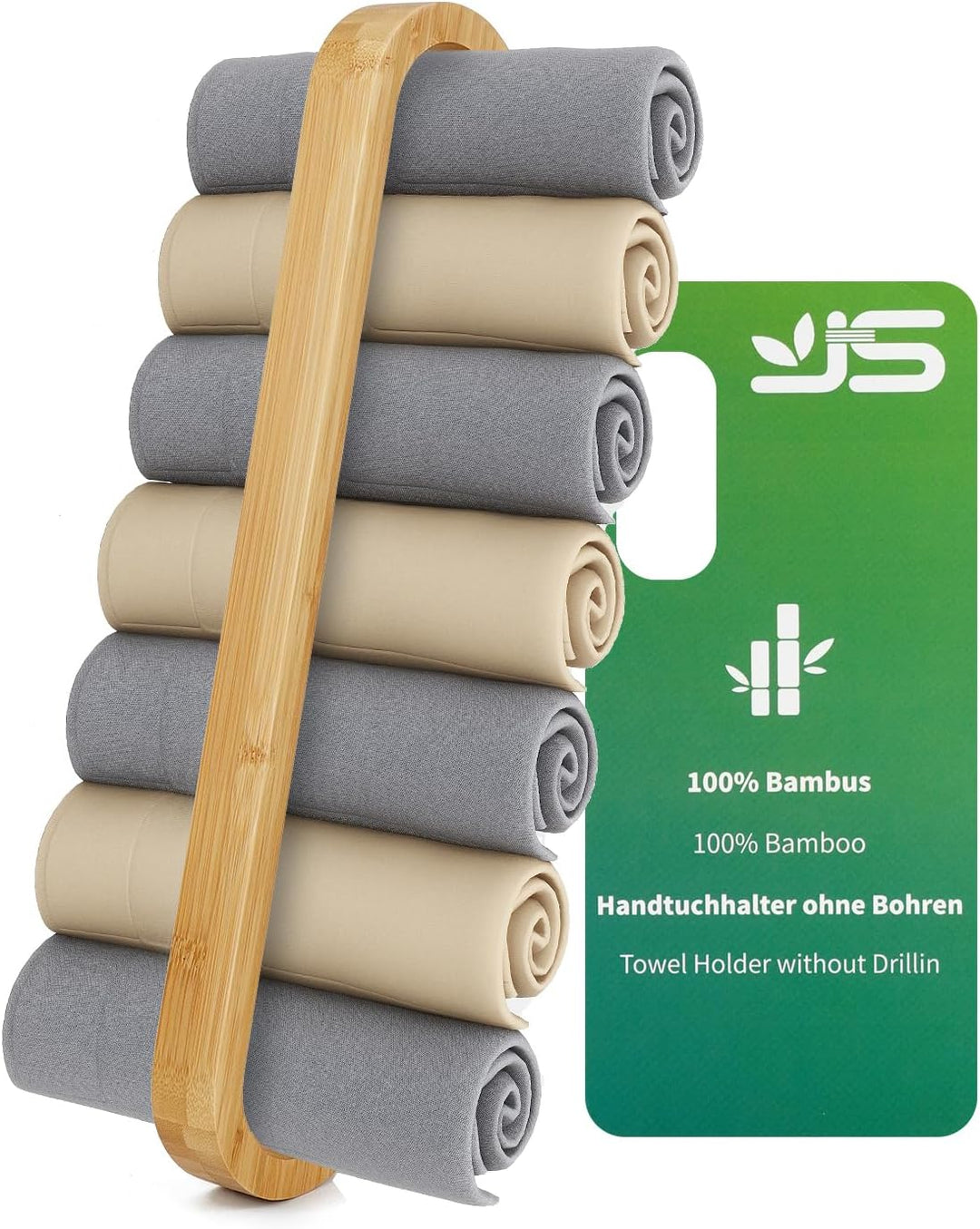 JS Handtuchhalter Bambus Holz Handtuchhalter Ohne Bohren GäStehandtuchhalter Selbstklebend Handtuchs
