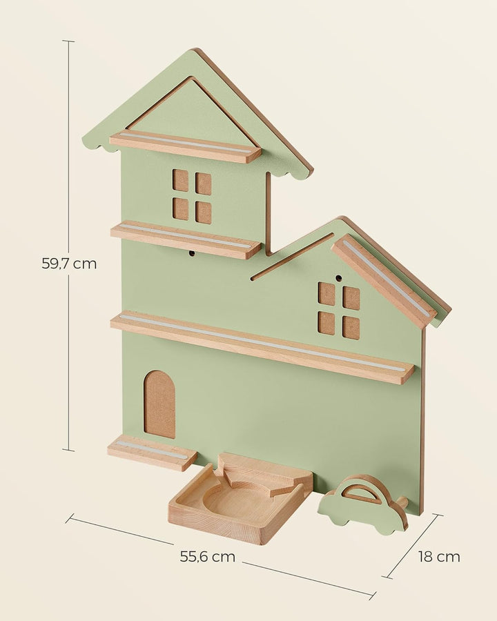SONGMICS Regal für Toniebox, Wandregal für 35 Figuren, Kinderregal, einfache Montage, Kinderzimmer,