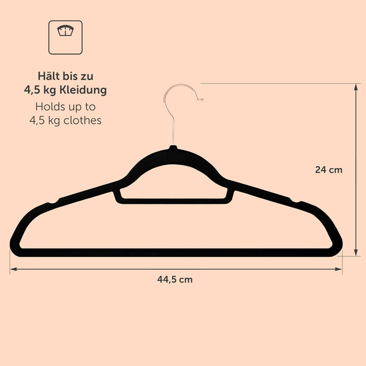 Blumtal Kleiderbügel 50 Stück - Kleiderbügel Samt 360° drehbar und belastbar - Kleiderbügel platzspa