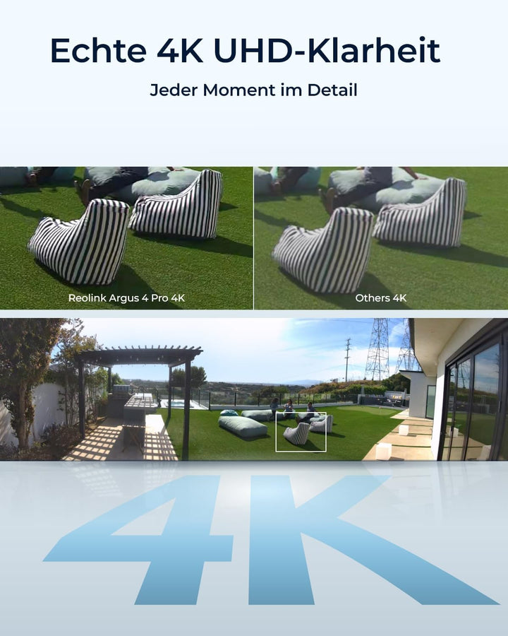 Reolink 4K Solar Überwachungskamera Aussen Akku, ColorX-Nachtsicht, 180°-Weitwinkel, 8MP Drahtlose W