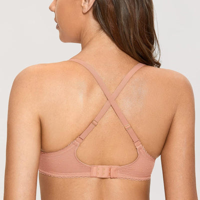 DOBREVA Balconette BH Damen mit Bügel Push Up Dirndl Spitze BHS Sexy Grosse Grössen Ungefüttert 70C