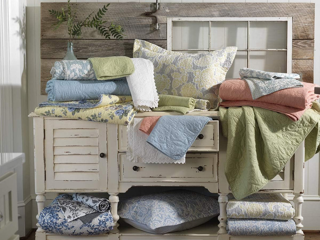 Laura Ashley Home Branch Toile Collection Bettwäsche-Set, Baumwolle, wendbar, mit passenden Kissenbe