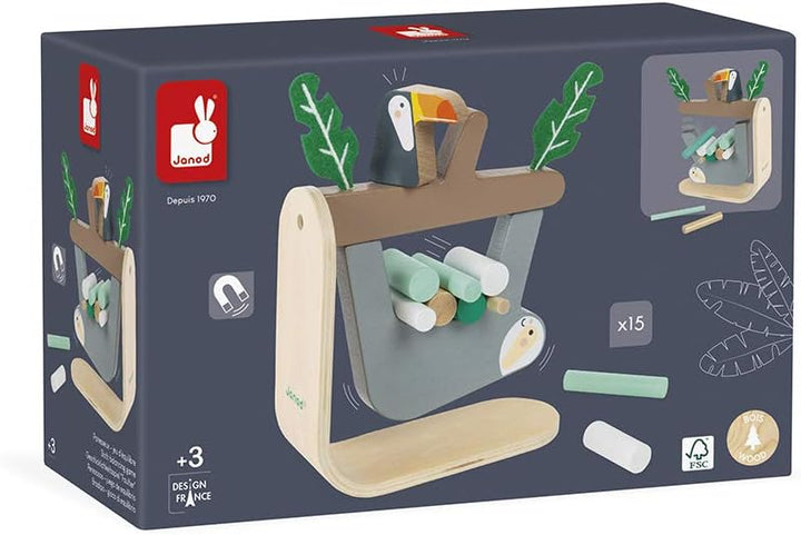 Janod - Balance-Spiel aus Holz Faultier - Geschicklichkeitsspiel - Fördert Feinmotorik und Konzentra