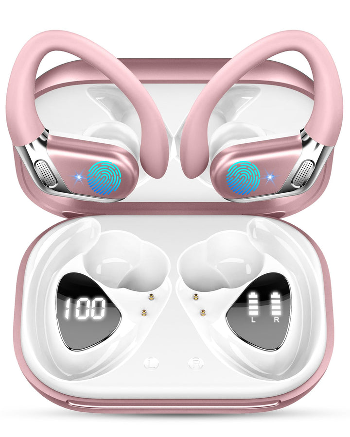 Bluetooth Sport-Kopfhörer, Bluetooth 5.4 HiFi Stereo, 50H kabellose Kopfhörer CVC 8.0 Geräuschunterd