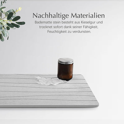 Amilutuo Badematte Stein, Diatomite Stone Bath Mat, rutschfeste Stein Badematte, Badematte Stein Sch