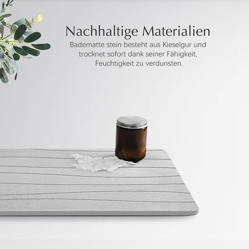 Amilutuo Badematte Stein, Diatomite Stone Bath Mat, rutschfeste Stein Badematte, Badematte Stein Sch