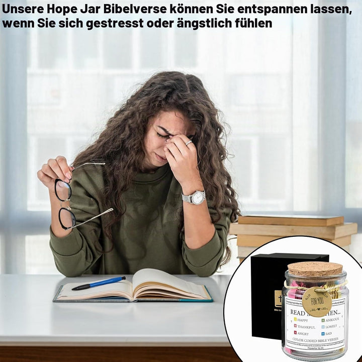 Glas mit Bibelversen,Read Me When Bible Verses, Glas mit Hoffnung, Bibelverse, Bibelglas mit 90 Schr