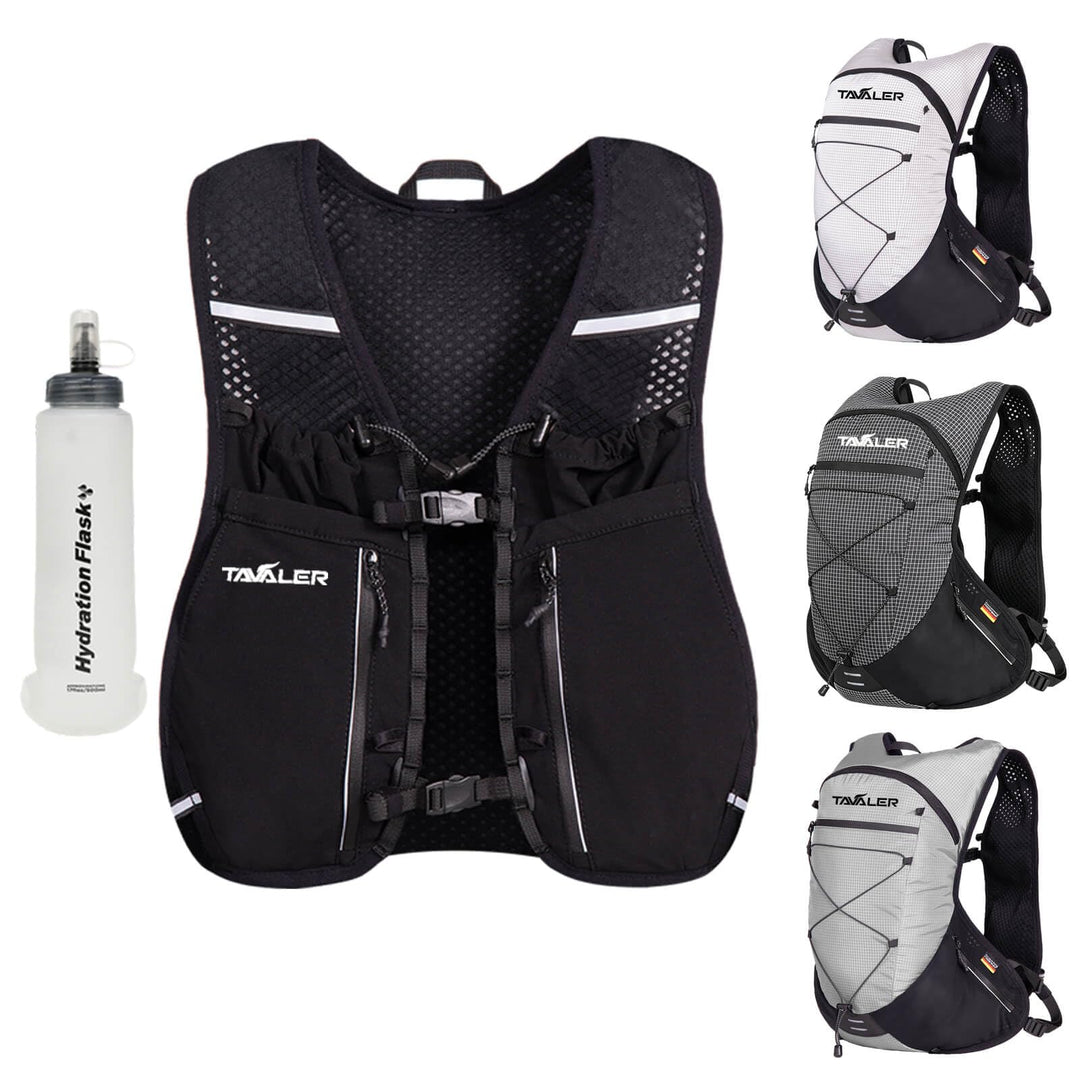 Tavaler Laufweste Damen und Herren 5L Kapazität mit Trinkflasche 500 ml | Verstellbar Laufrucksack U