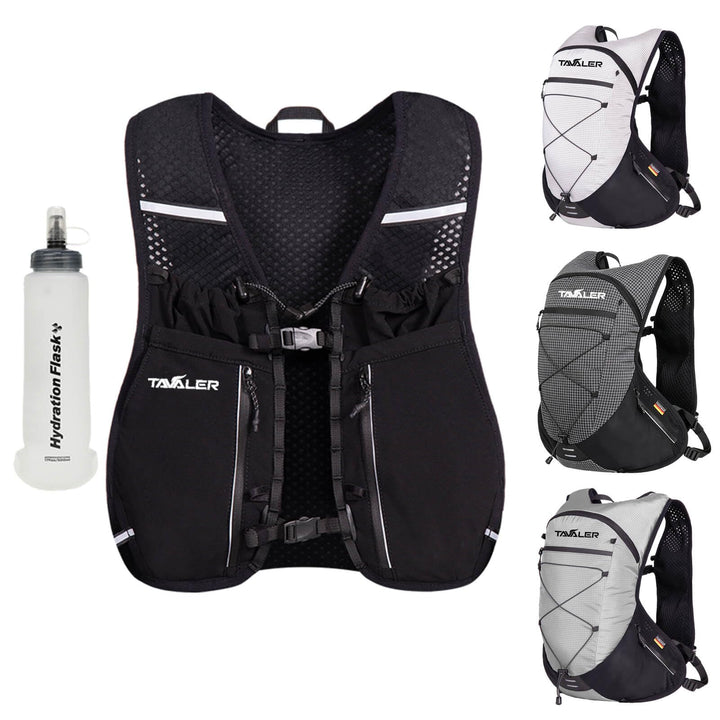 Tavaler Laufweste Damen und Herren 5L Kapazität mit Trinkflasche 500 ml | Verstellbar Laufrucksack U