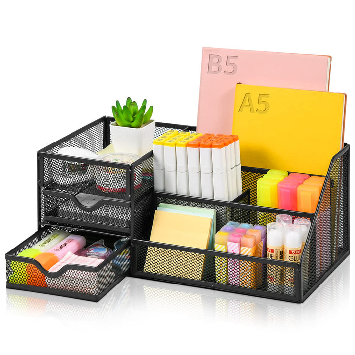 Marbrasse Mesh-Schreibtisch-Organizer mit Schubladen, multifunktionaler Schreibtisch-Organizer und Z