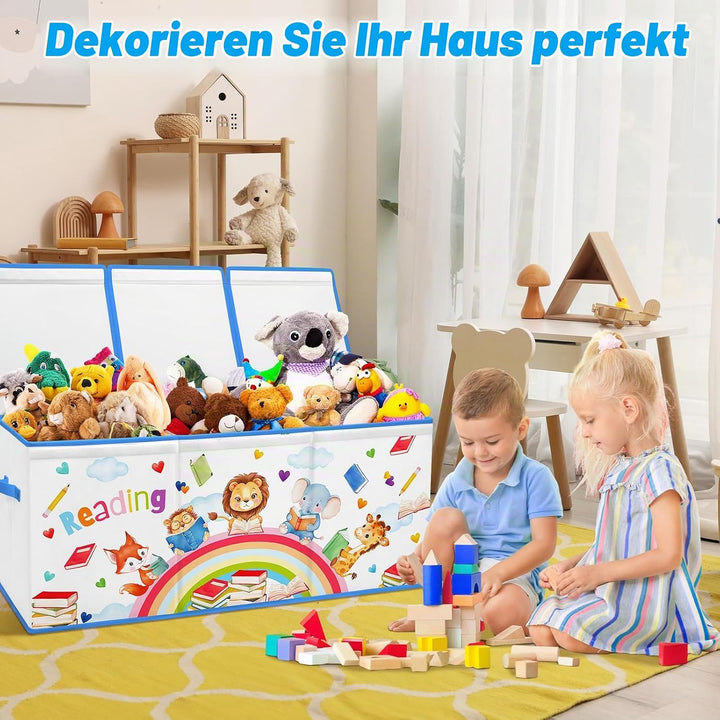 Extra Gross Aufbewahrungsbox mit Deckel Kinder, Zusammenklappbare Oxford-Spielzeugkiste mit Griff fü