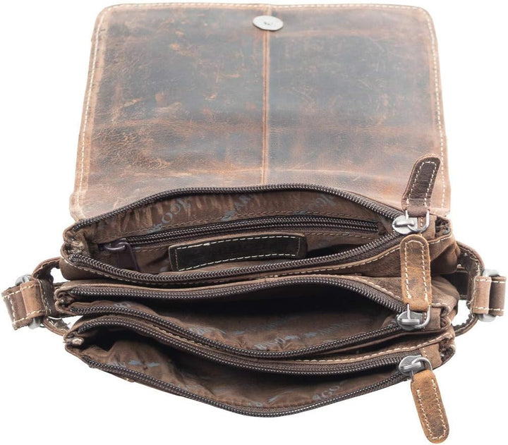 Arrigo Schoudertas Schultertasche Braun (Donkerbruin), Braun (Donkerbruin)