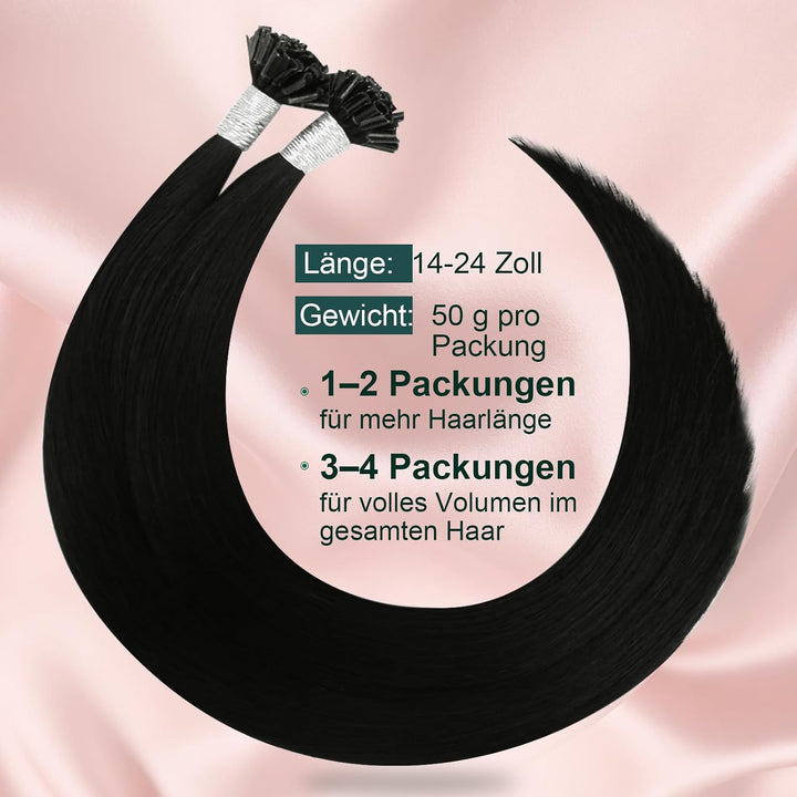 Easyouth Keratin Bonding Haar Extensions Bondings Nail Tip Remy Hair Extensions 14 Zoll 50g/50Stück