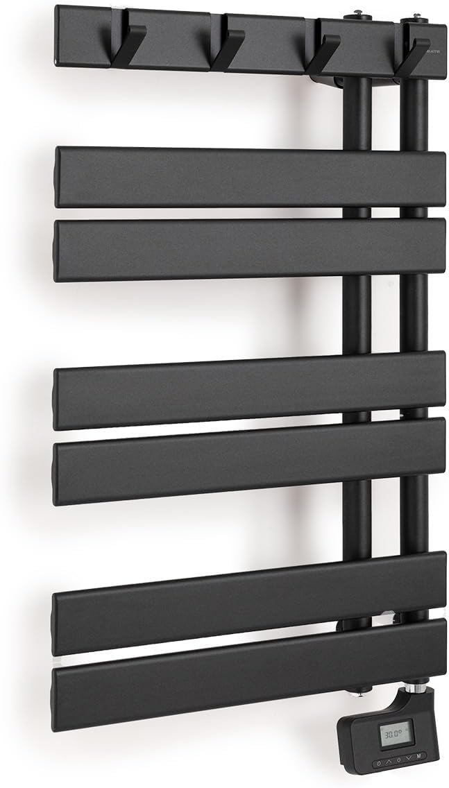 CREATE/WARM TOWEL MODERN/Elektrischer Badheizkörper Schwarz / 80x50 cm / 2 in 1, 6 Betriebsarten, LC