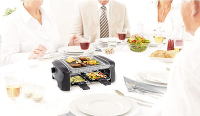 Princess Raclette Grill für bis zu 4 Personen - mit Steingrill und regelbarer Heizstufen, 600 Watt,