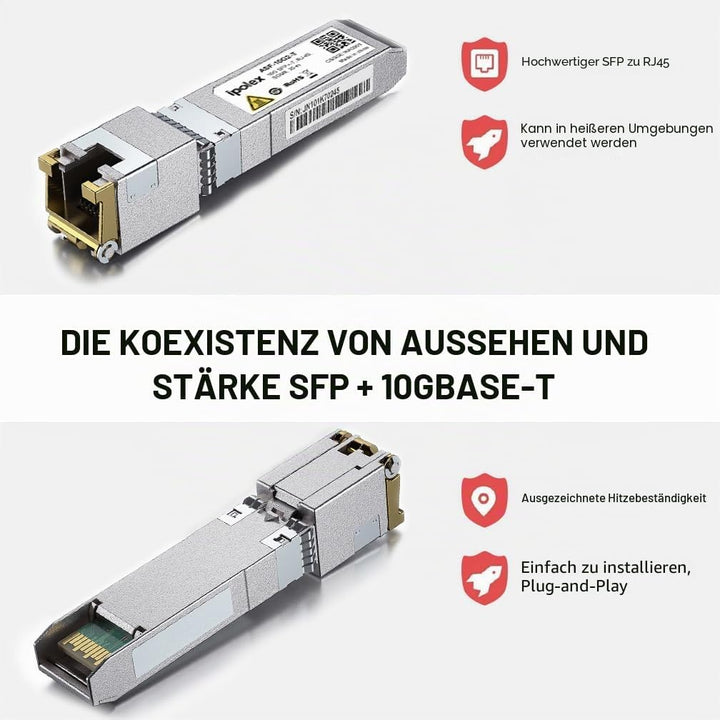 1.25/2.5/5/10G SFP+ RJ45 Copper Transceiver, 10GBase-T RJ-45 SFP+ Module, Compatible for Cisco SFP-1