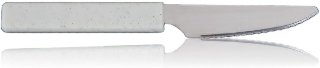 LaXon Messer, Frühstücksmesser weiss, 10 Stk. Messer-Set, Brotmesser mit Wellenschliff, weisse Butte
