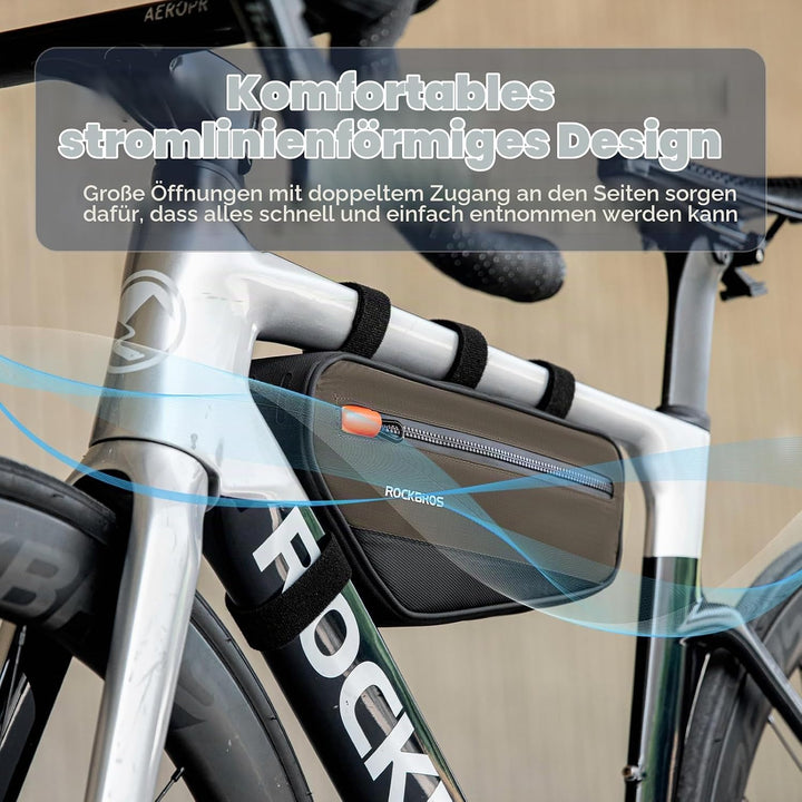 ROCKBROS Fahrradrahmentasche Dreiecktasche 1,7L, Fahrrad Oberrohrtasche Reflektierend für Mountainbi