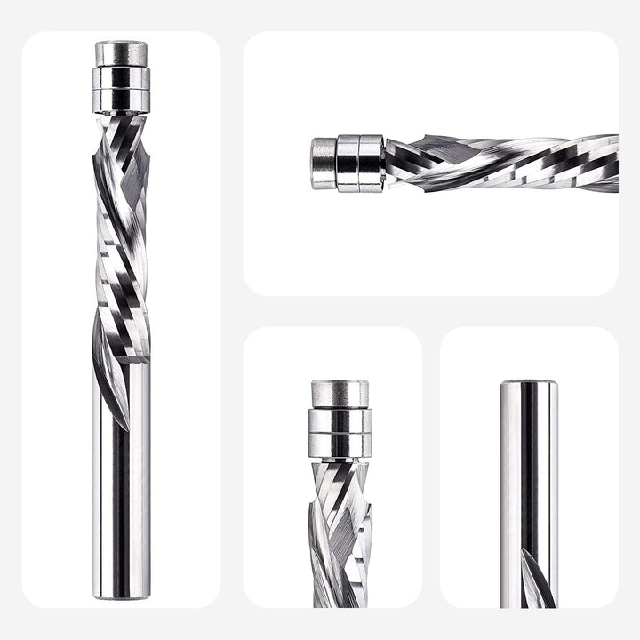 SpeTool Bündigfräser 8mm Schaft Up&Down Kopierfräser für Oberfräse Kompressions 32mm Schnittlänge Ex