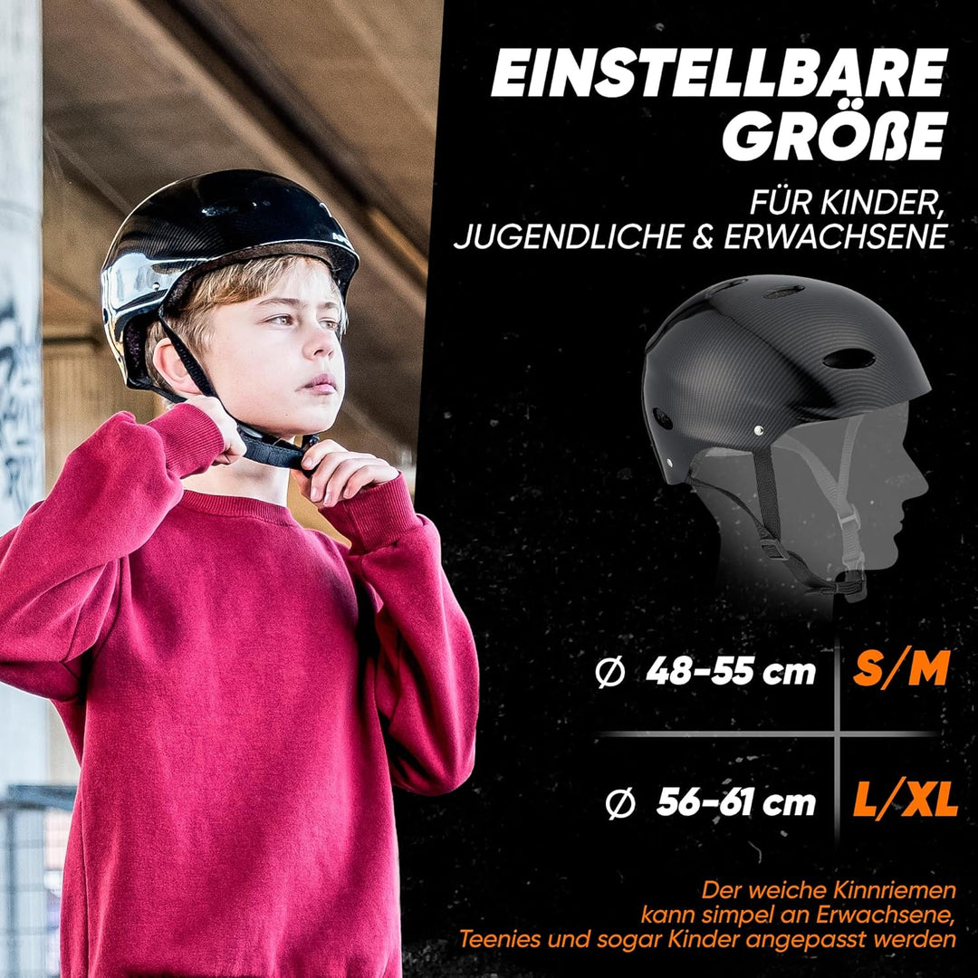 Apollo Skaterhelm Herren, Damen und Kinder | Kinderfahrradhelm | Verstellbar | Skateboard, Scooter,