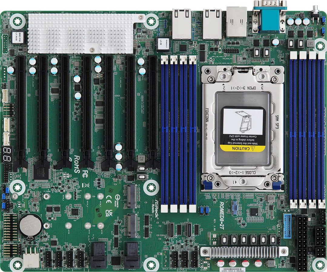 Asrock Rack ROMED8-2T/BCM ATX Server-Motherboard AMD EPYC™ 7003 (mit AMD 3D V-Cache™ Technologie*)/7