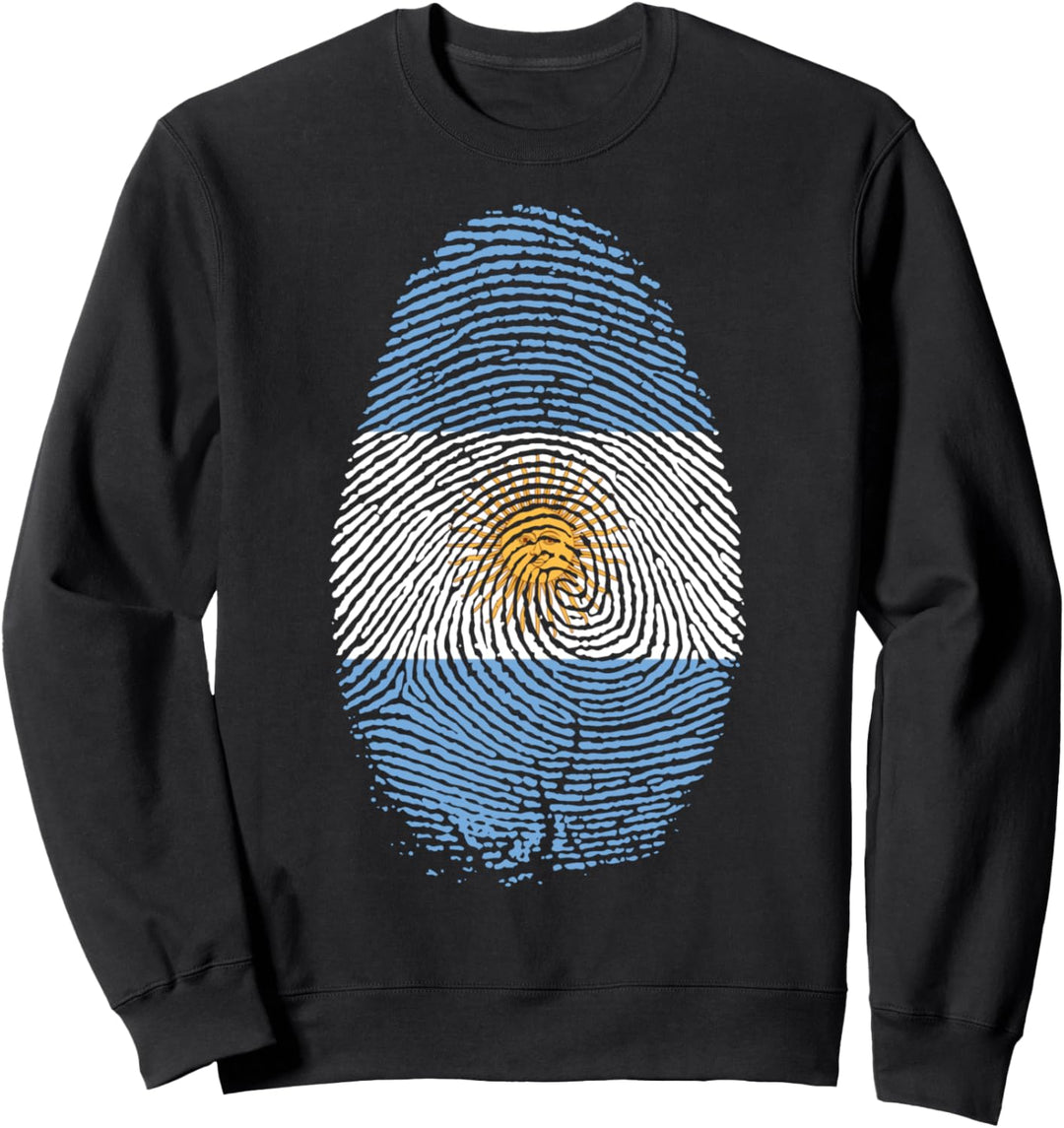 Fingerabdruck Argentinien Flagge für stolze Argentinier Sweatshirt