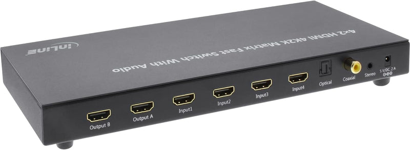 InLine 65011K HDMI Matrix Switch / Umschalter, 4K2K, 4 Eingänge auf 2 Ausgänge