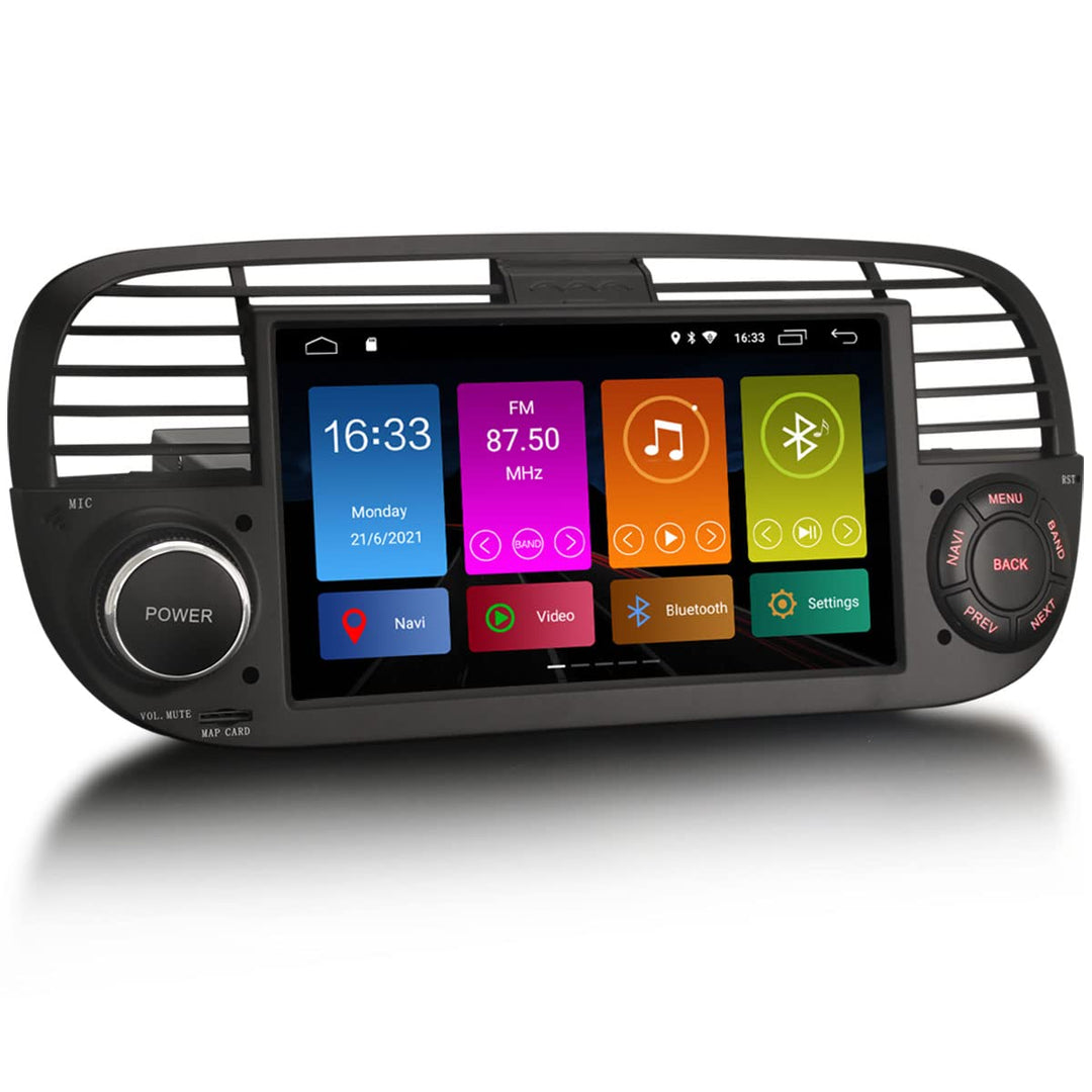 Erisin Android 10 7 Zoll Autoradio Mit GPS Navi für FIAT 500X Auto Multimedia Player Touchscreen Rad