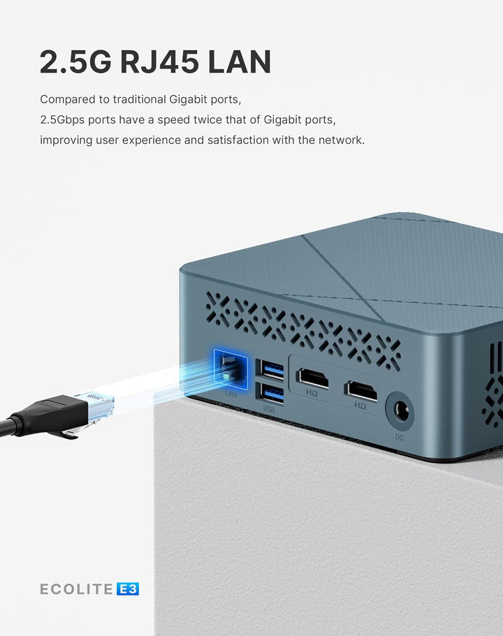 BOSGAME E2 Windows 11 Pro Business Mini-PC AMD Ryzen 5 3550H, 4 Kerne, 8 Threads, bis zu 3,7 GHz, 16