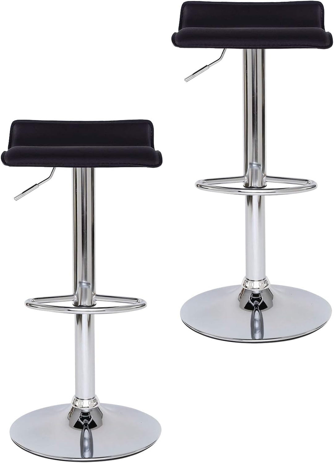 dibea Barhocker 2er-Set Kunstleder Barstuhl 360° drehbar höhenverstellbar Schwarz, Modell 4 Modell 4