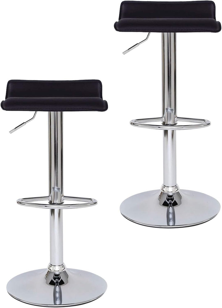 dibea Barhocker 2er-Set Kunstleder Barstuhl 360° drehbar höhenverstellbar Schwarz, Modell 4 Modell 4