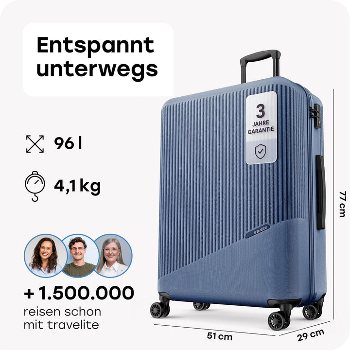 Travelite Koffer Bali Grösse L, 77 cm, 96 Liter, Reisekoffer gross | kratzfester ABS Hartschalenkoff