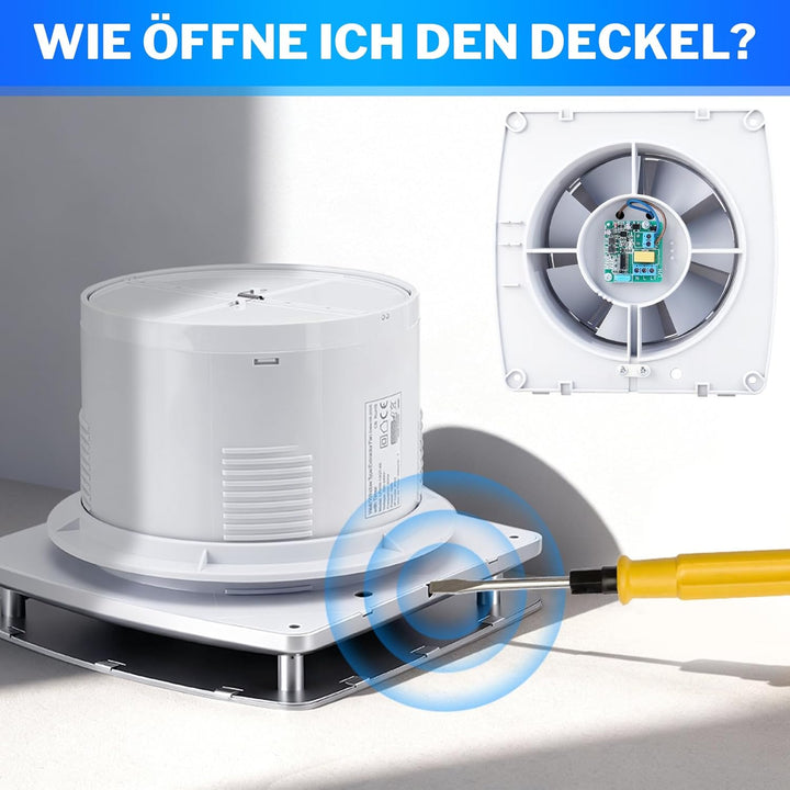 Ø150mm Badlüfter mit Nachlauf [18W - IPX4 - 35db - 240m³/h] Leiser Abluftventilator mit Rücklaufklap